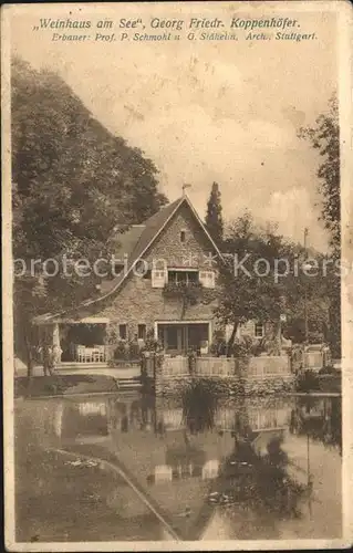 Stuttgart Weinhaus am See Bauausstellung Kat. Stuttgart