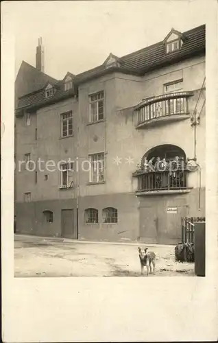 Magdeburg Haus Hund Menschengruppe Balkon Kat. Magdeburg