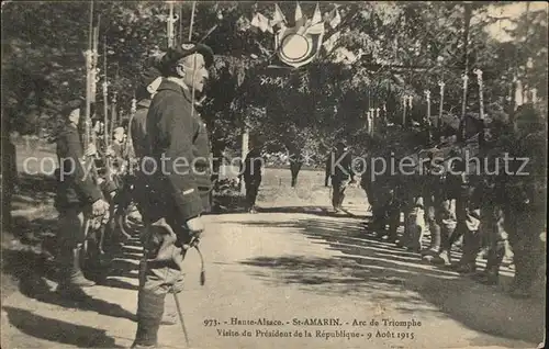 Saint Amarin Haut Rhin Alsace Arc de Triomphe Visite President Republique 1915 Kat. Saint Amarin