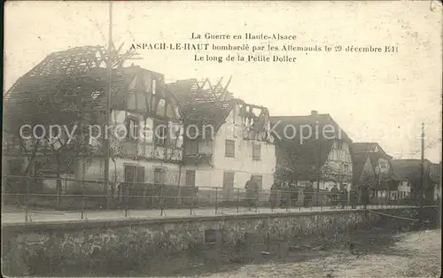 Aspach Haut Rhin Krieg Elsass Bombardierung  Kat. Aspach