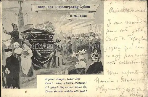 Strasbourg Alsace Ende des Dictaturparagraphen 1902 Kat. Strasbourg