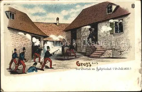 Gundershoffen ueberfall Schirlenhof 1870 Kat. Gundershoffen