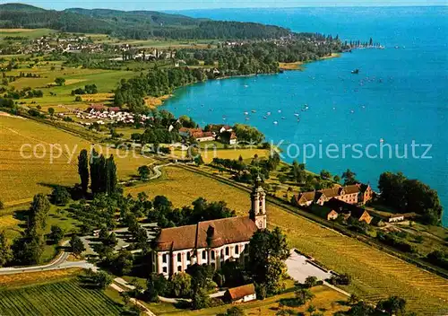 Birnau Bodensee Basilika Fliegeraufnahme Kat. Uhldingen Muehlhofen