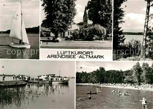 Arendsee Altmark See Segelboot Rathaus Schramper Eck Fahrgastschiff Mole Badestrand Kat. Arendsee