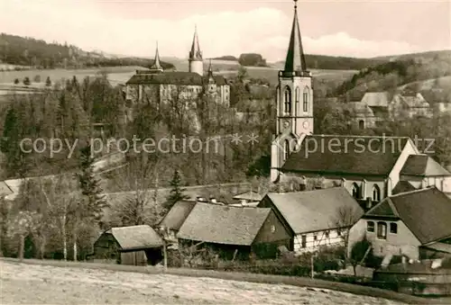Neuhausen Erzgebirge Ortsansicht mit Kirche Kat. Neuhausen Erzgebirge