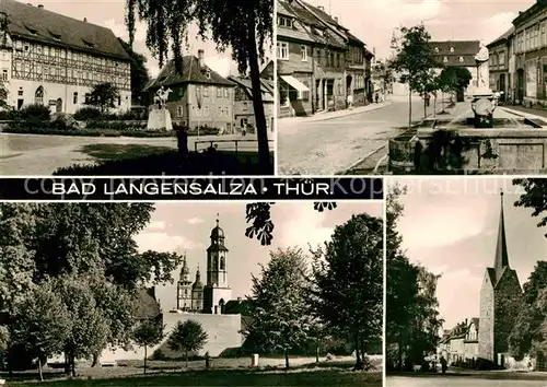 Bad Langensalza Altstadt Denkmal Brunnen Kirche Turm Kat. Bad Langensalza