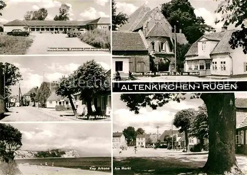 Altenkirchen Ruegen Konsum Landwarenhaus Strasse des Friedens Kap Arkona Kirche Markt Kat. Altenkirchen Ruegen