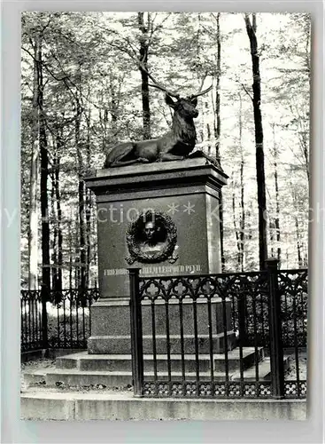 Friedrichsbrunn Harz Wilhelm Pfeil Denkmal Hirschskulptur Kat. Friedrichsbrunn