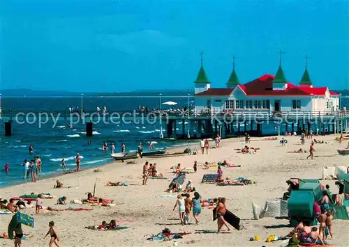 Ahlbeck Ostseebad Strand Seebruecke Kat. Heringsdorf Insel Usedom