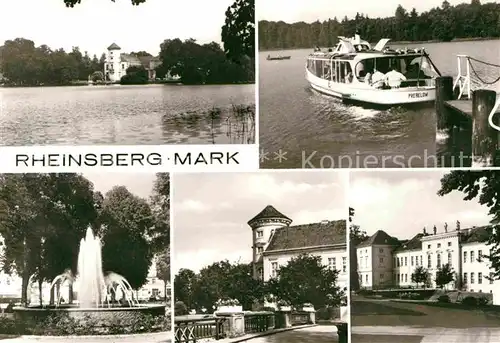 Rheinsberg Brunnen Schloss Park Personenschiff Prebelow Kat. Rheinsberg