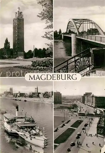 Magdeburg Aussichtsturm Kulturpark Dampfer Hermes Kat. Magdeburg