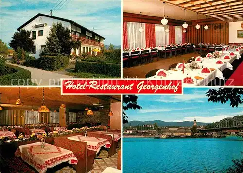Deggendorf Donau Hotel Restaurant Georgenhof Bruecke Gastraum  Kat. Deggendorf