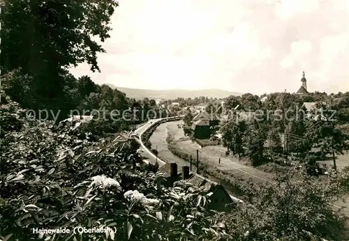 Hainewalde Panorama Blick ueber die Mandau Kat. Hainewalde