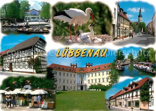 Luebbenau Spreewald Stoerche Boot Markt Kat. Luebbenau
