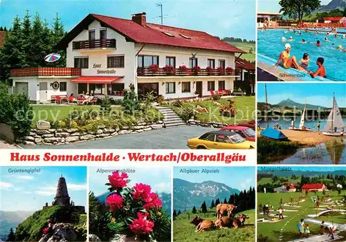 Wertach Haus Sonnenhalde Minigolf Schwimmbad Gruentengipfel Alpenbluete Kat. Wertach