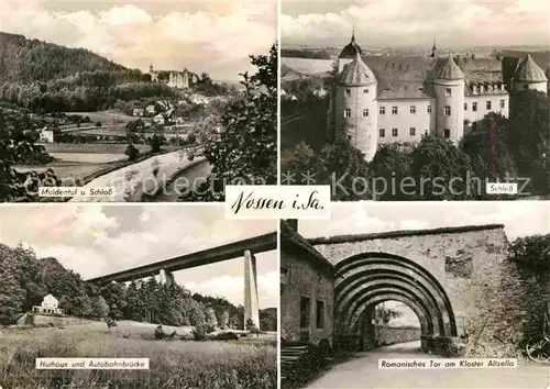 Nossen Muldental Schloss Huthaus Autobahnbruecke Romanisches Tor Kloster Kat. Nossen