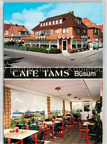 Buesum Nordseebad Cafe Tams Doppelkarte Kat. Buesum