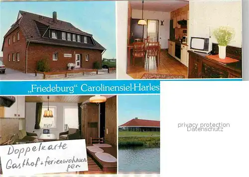 Carolinensiel Ostfriesland Harlesiel Friedeburg Gasthof Pension Doppelkarte Kat. Wittmund