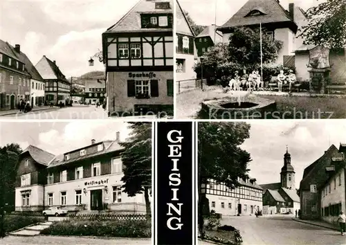 Geising Erzgebirge Geisinghof Brunnen Ortsansichten Kirche Kat. Geising Osterzgebirge