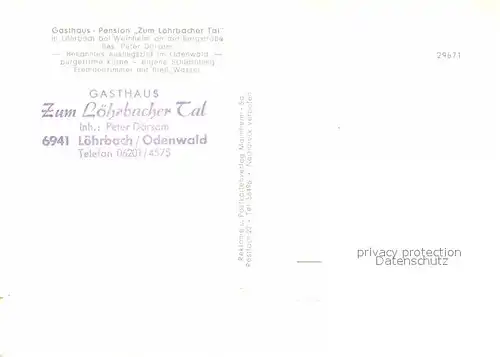 Loehrbach Gasthaus Zum Loerbacher Tal Kat. Birkenau