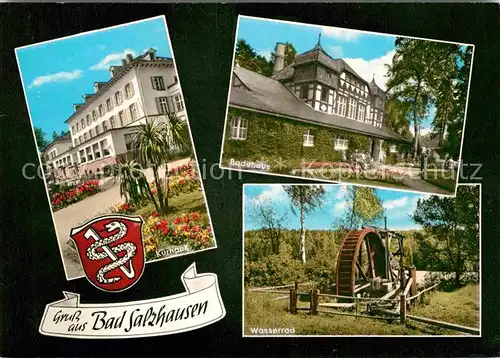 Bad Salzhausen Kurhaus Badehaus Wasserrad Kat. Nidda