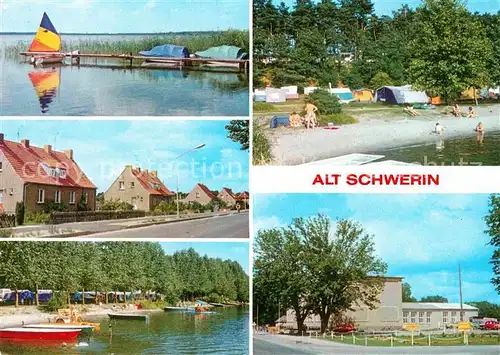 Alt Schwerin Plauer See Dorfstrasse Bootsanlegestelle Campingplatz  Kat. Alt Schwerin