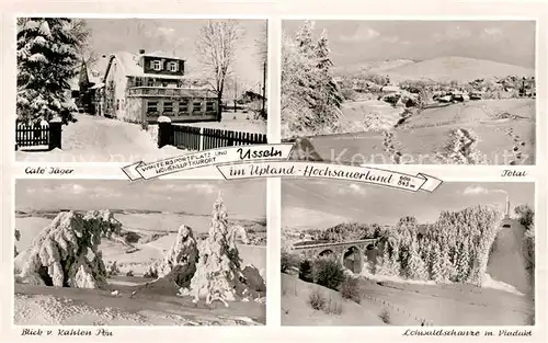 Usseln Cafe Jaeger Total Panorama Lohwaldschanze mit Viadukt Kat. Willingen (Upland)