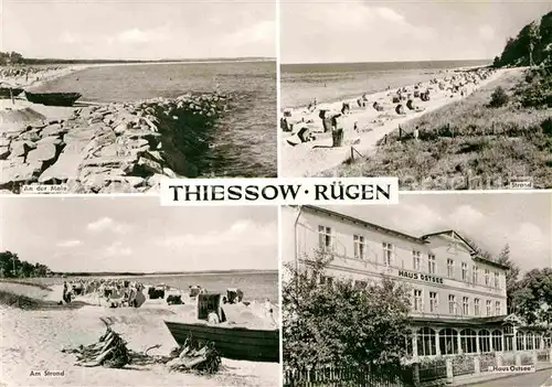 Thiessow Ostseebad Ruegen Mole Strand Haus Ostsee Kat. Thiessow