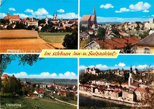 Altoetting und Umgebung Trittmoning Burghausen Staedte im Inntal und Salzachtal Kat. Altoetting