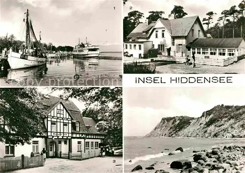 Insel Hiddensee Hafen Gaststaette Klausner Haus Wieseneck Steilkueste Kat. Insel Hiddensee