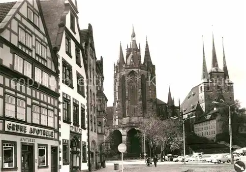 Erfurt Gruene Apotheke und Hohe Lilie am Dom Kat. Erfurt