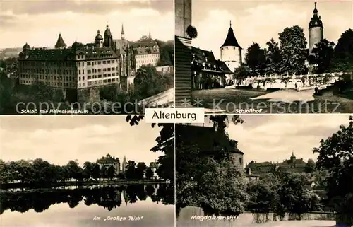 Altenburg Naumburg Schlosshof Magdalenenstift Grossen Teich  Kat. Naumburg