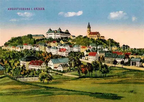 Augustusburg Repro nach einer alten Postkarte Kat. Augustusburg