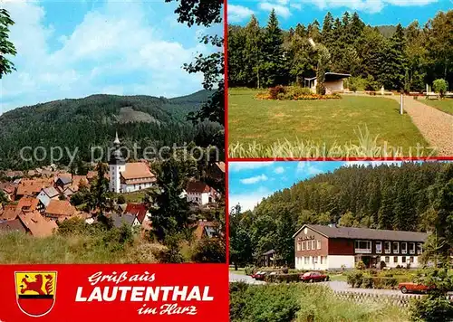 Lautenthal Harz Ortsansicht mit Kirche Kurpark Kurhaus Kat. Langelsheim