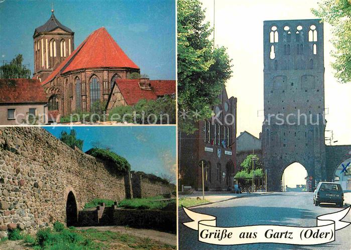 Gartz Oder St Stephanus Kirche Stadtmauer Stettiner Tor Rathaus