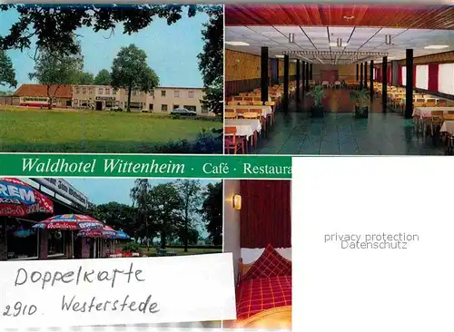 Westerstede Waldhotel Wittenheim Cafe Restaurant Hallenbad Doppelkarte Kat. Westerstede