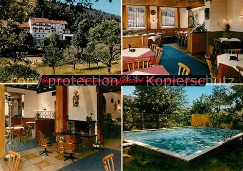 Hessenthal Spessart Gasthaus Pension Zum Spessart Kaminzimmer Gastraum Schwimmbad Kat. Mespelbrunn