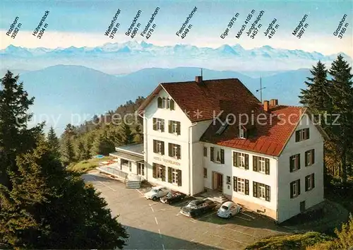 Hochblauen Fliegeraufnahme Hotel Guenter Haas mit Alpenkette Kat. Badenweiler