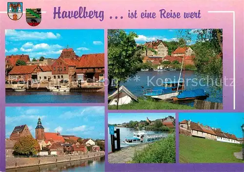 Havelberg Ortspartien an der Havel Fahrgastschiff Kat. Havelberg