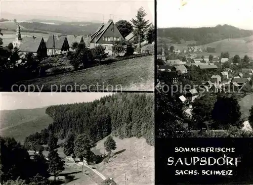 Saupsdorf Sommerfrische  Panorama Kirche Kat. Kirnitzschtal