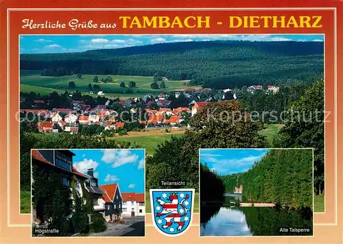 Tambach Dietharz Panorama Hoegstrasse Alte Talsperre Wappen Kat. Tambach Dietharz