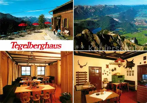 Schwangau Tegelberghaus Berggaststaette Alpenpanorama Fernsicht Kat. Schwangau