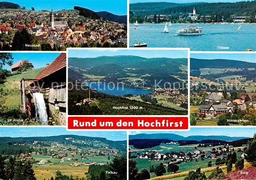 Neustadt Schwarzwald Ortsansicht mit Kirche Titisee Jostal Wasserrad Hochfirst Hinterzarten Falkau Saig