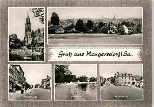 Neugersdorf Sachsen Kirche Hauptstrasse Volksbad Marx Platz Kat. Neugersdorf Sachsen
