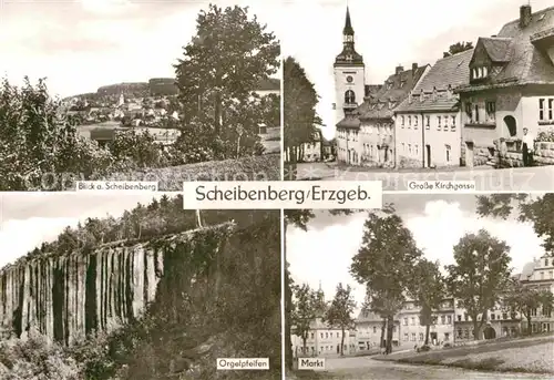 Scheibenberg Markt Orgelpfeifen Kirchgasse Kat. Scheibenberg Erzgebirge