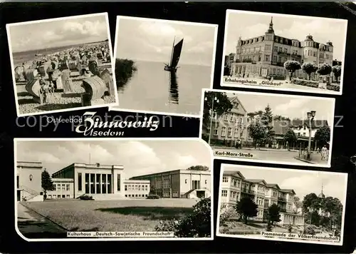 Zinnowitz Ostseebad Karl Marx Strasse Kulturhaus Freundschaft Strand Promenade Glueckauf