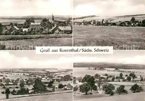 Rosenthal Bielatal Ortsansicht mit Kirche Landschaftspanorama Kat. Rosenthal Bielatal