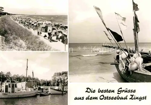 Zingst Ostseebad Strand Bootssteg Fischerboote Kat. Zingst Darss
