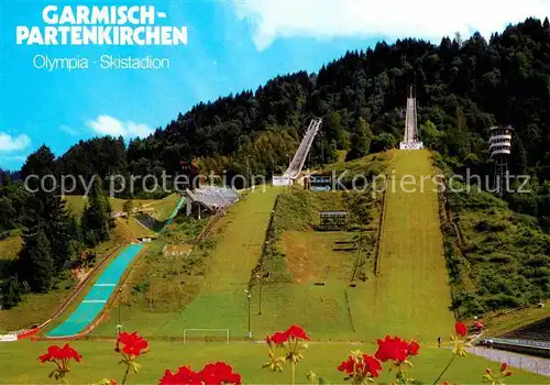 Garmisch Partenkirchen Olympia Skistadion Skisprungschanzen Huber Karte Nr 8102 Kat. Garmisch Partenkirchen