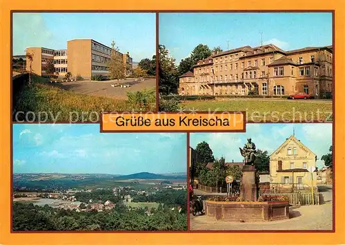 Kreischa Polytechnische Oberschule Krankenhaus uebersicht Gaenselieselbrunnen Kat. Kreischa Dresden